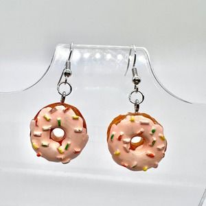 Sprinkle Donut Earrings - Croissant Earrings - Food Earrings - Baker Earrings